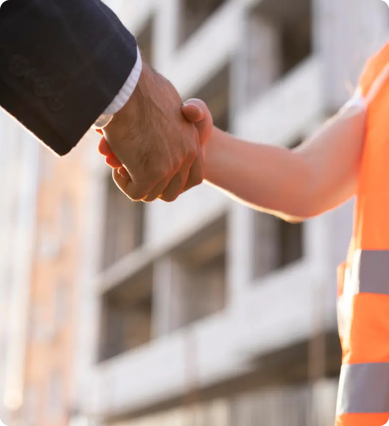 Recruiter shaking hands with an operational worker