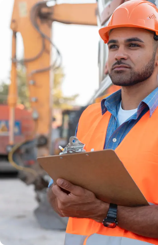 Operational worker with a folder in hand